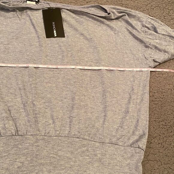 Fashion Nova Off The Shoulder Grey Top Plus Size - Picture 5 of 8